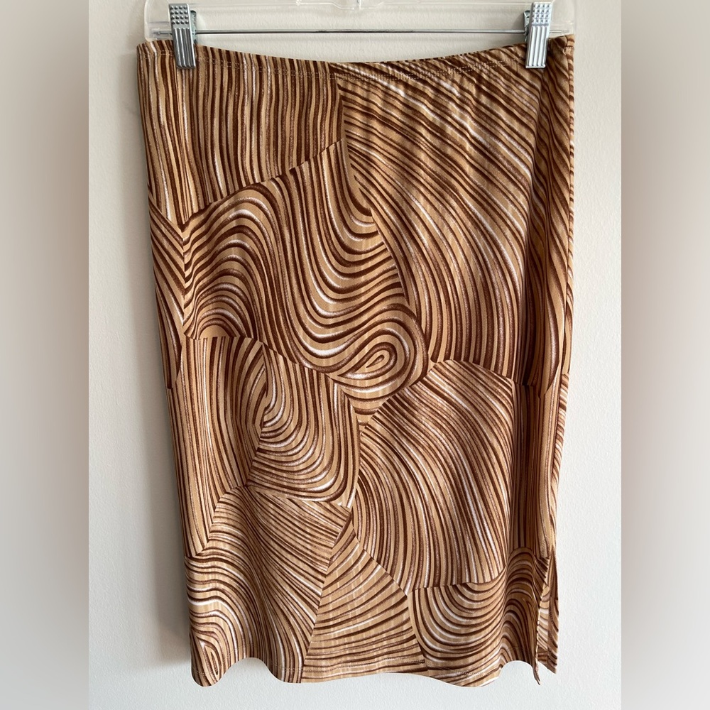 Vintage Made in USA Brown Midi Skirt